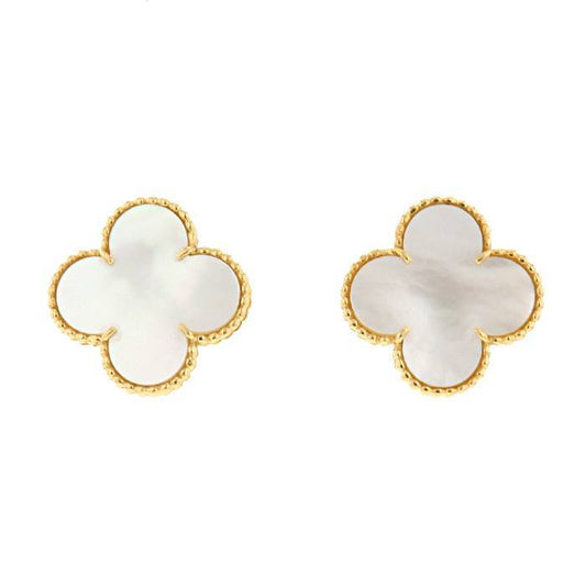 Earing Flower White 10k