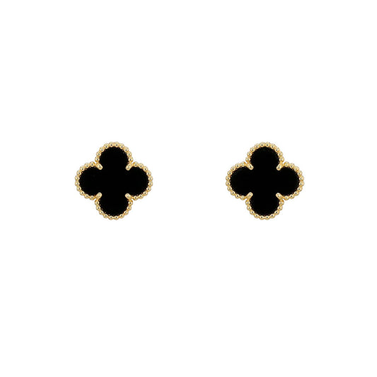 Earing Flower Black 10k