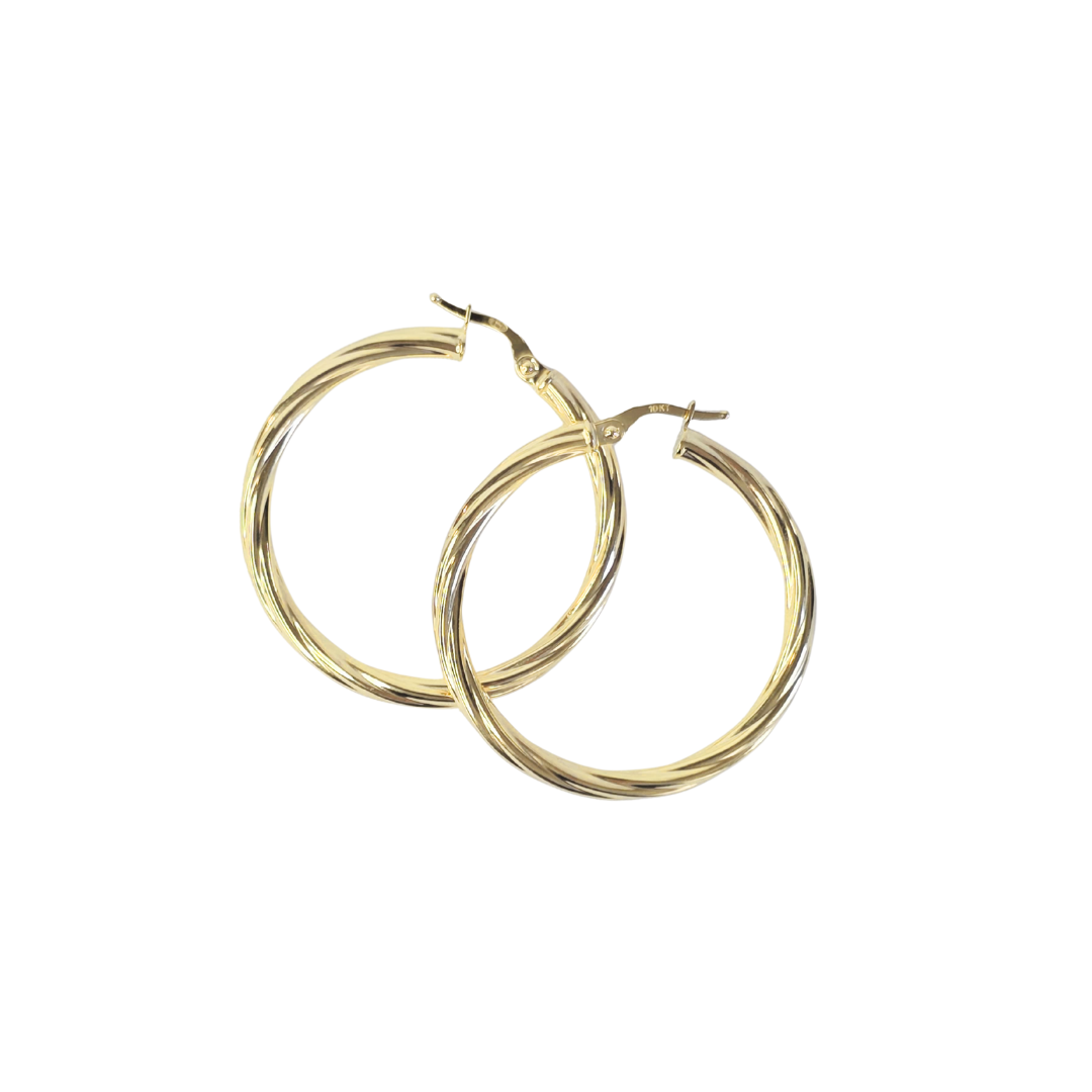 Aretes aro grandes torcidos 10k