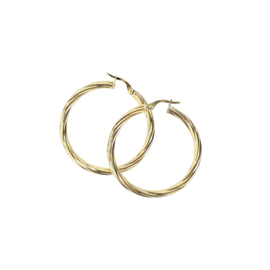 Aretes aro grandes torcidos 10k