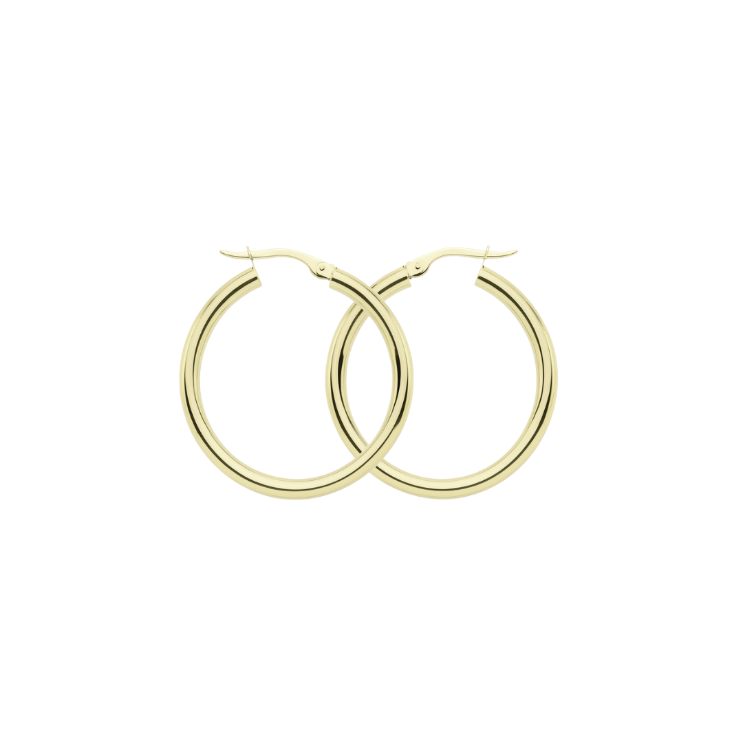 Aretes aro medianos lisos 10k