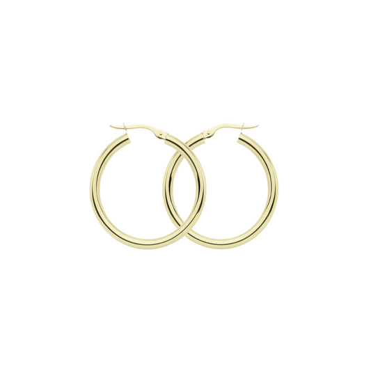 Aretes aro medianos lisos 10k