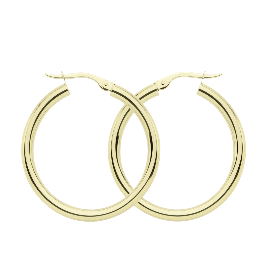 Aretes aro grandes lisos 10k