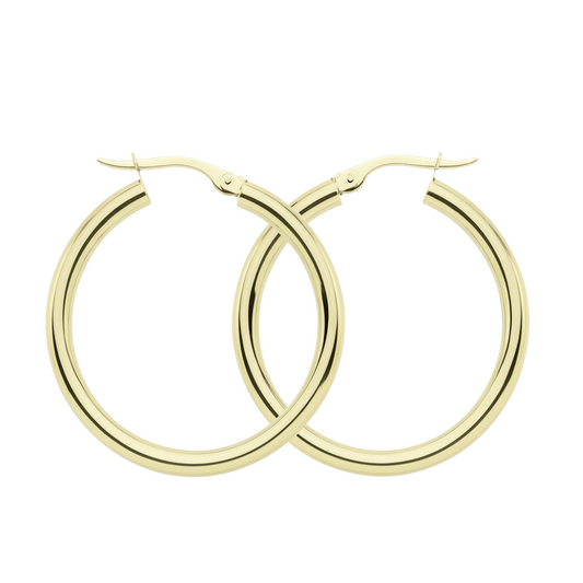 Aretes aro grandes lisos 10k