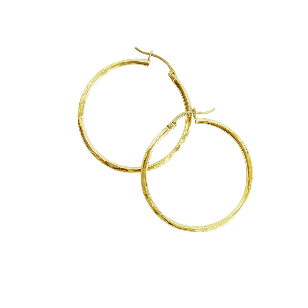 Aretes aro grandes con diseño 10k