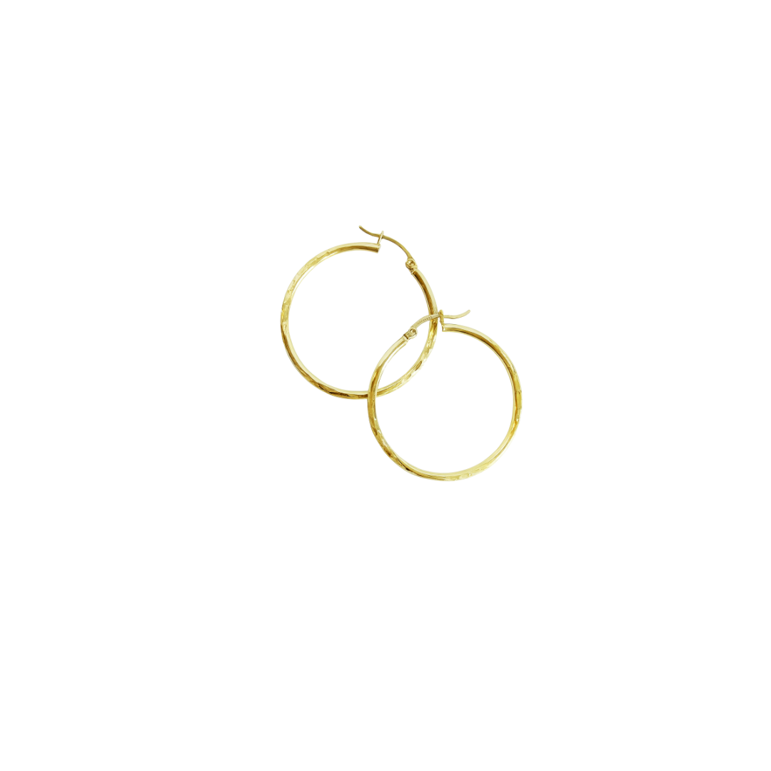 Aretes aro pequeños con diseño 10k