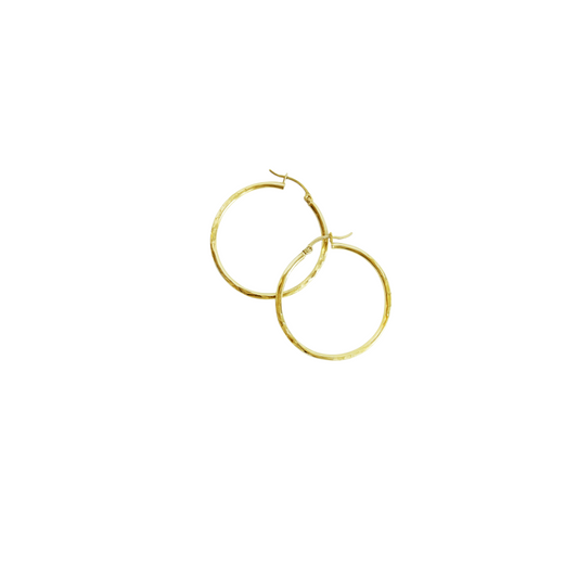 Aretes aro pequeños con diseño 10k