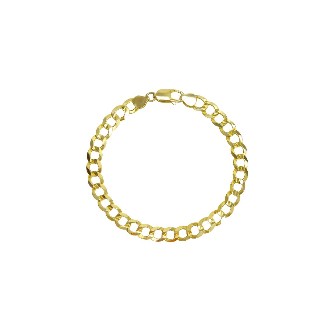 Brazalete sólido corte brillo 10k