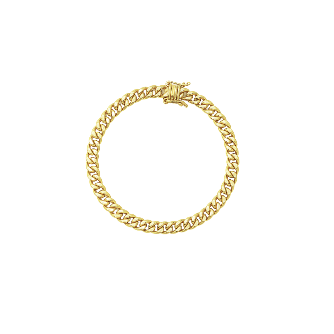 Brazalete cubano solido de 10k