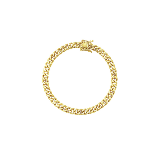Brazalete cubano solido de 10k
